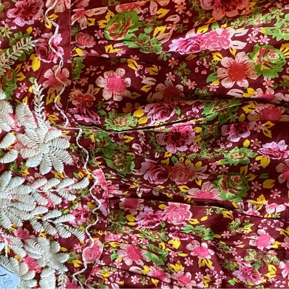 Free People Floral Mini Skirt Embroidered Detail - Picture 6 of 7